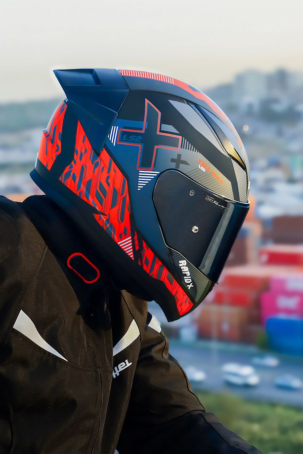 RAPID 2 XTREET MAT SİYAH-KIRMIZI KASK+SPOILER - 2