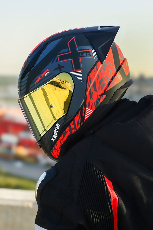 RAPID 2  XTREET MAT SİYAH-KIRMIZI KASK+SPOILER - 7