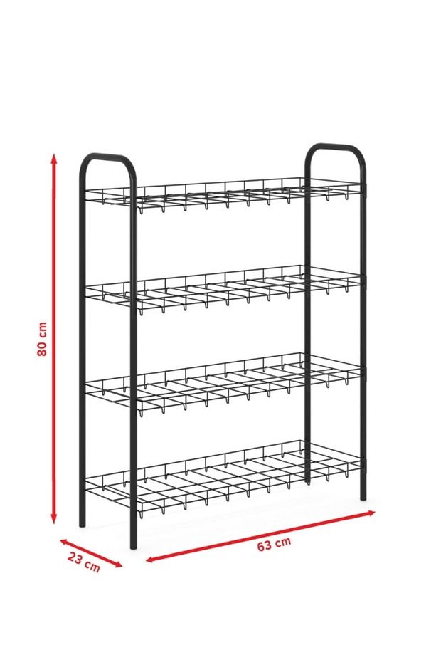 Ayakkabılık Metal Ayakkabılık Ayakkabı Rafı Ayakkabı Düzenleyici Raf Dört Katlı Ayakkabı Kutusu - 4