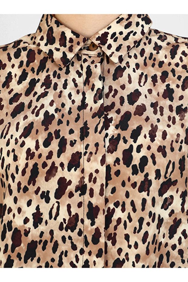 Leopar Desenli Gömlek - Refka - 4