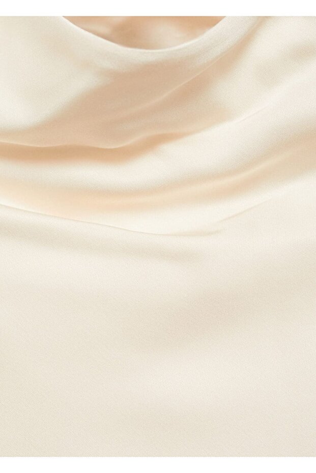 Asimetrik saten bluz - 7