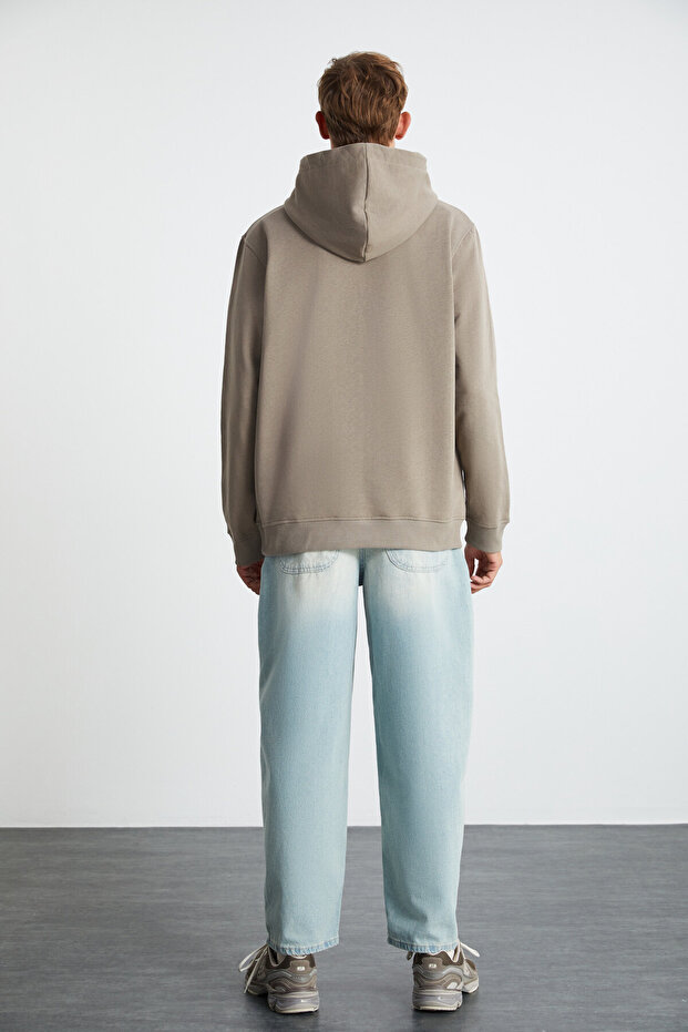 DERICK Erkek Vizon Sweatshirt - 5