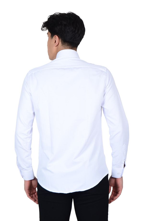 Cengiz Inler Yaka Iğneli Slim Fit Erkek Pamuk Gömlek - 6