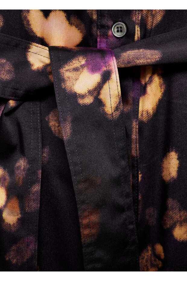 Desenli Gömlek Elbise - 6