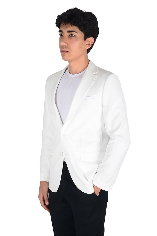 Cengiz Inler Armür Desen Slim Fit Erkek Ceket - 2
