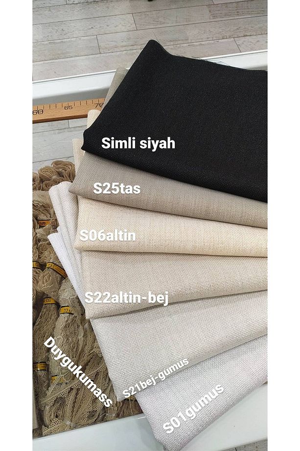 Simli Linen Kumaş - 1
