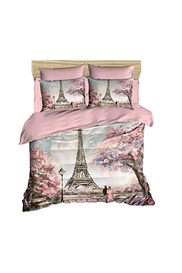 Paris Eiffel Tower Spring 3D Digital Double Bedding Set