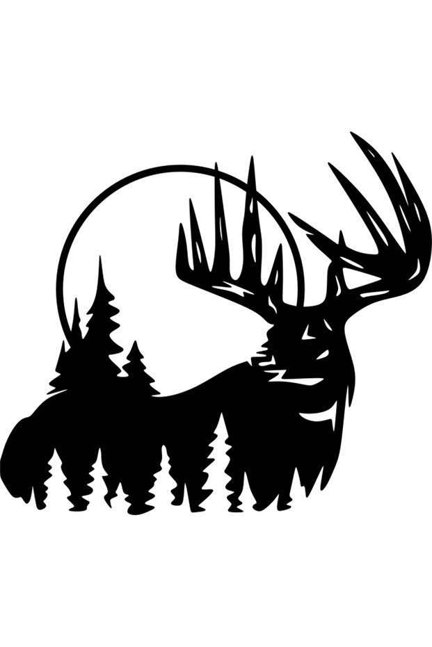 Deer and Mountain Sticker 10X10 cm Colorful Sticker