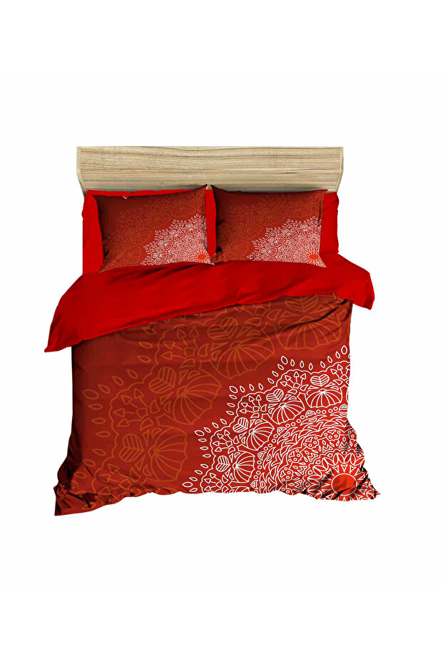 Mandala Patterns Red 3D Digital Double Bedding Set