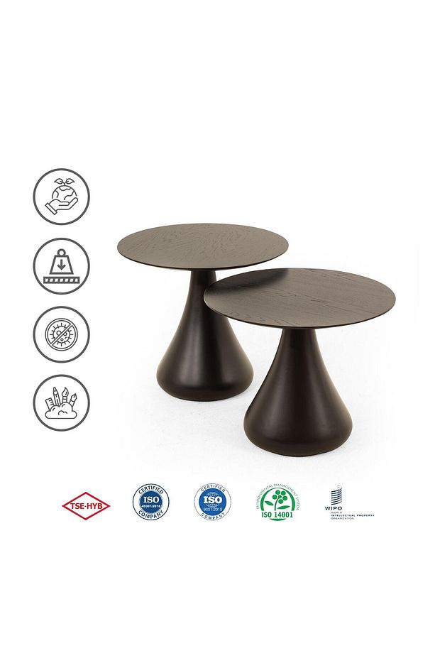 Mushroom Set Sehpa | Mantar Sehpa | Siyah | Rehome - 8