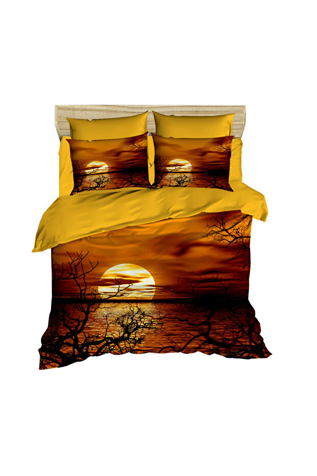 Sunset Seascape 3D Digital Double Duvet Cover Set