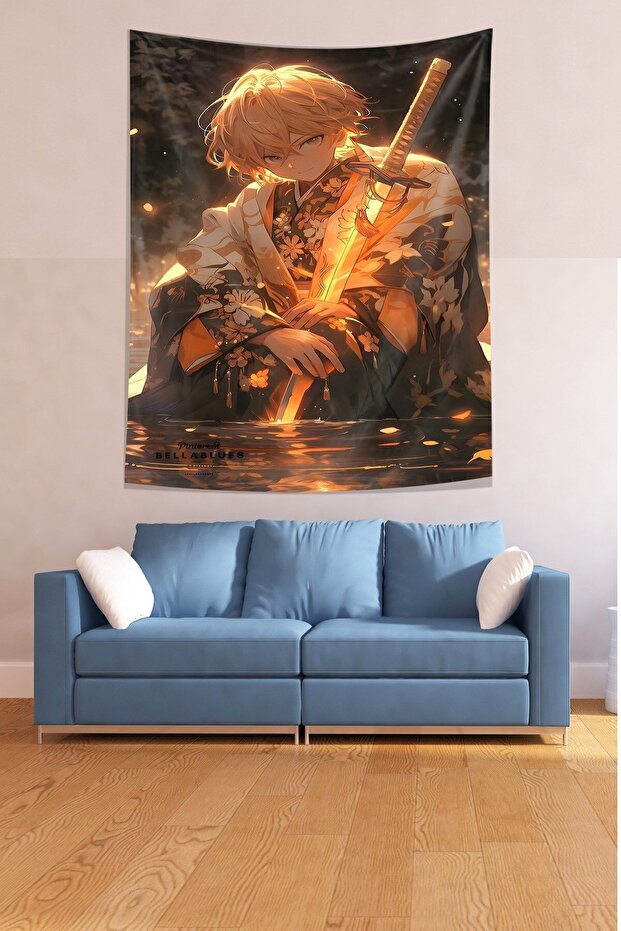 Demon Slayer Anime Poster - Stain Resistant Fabric Wall Carpet Tapestry