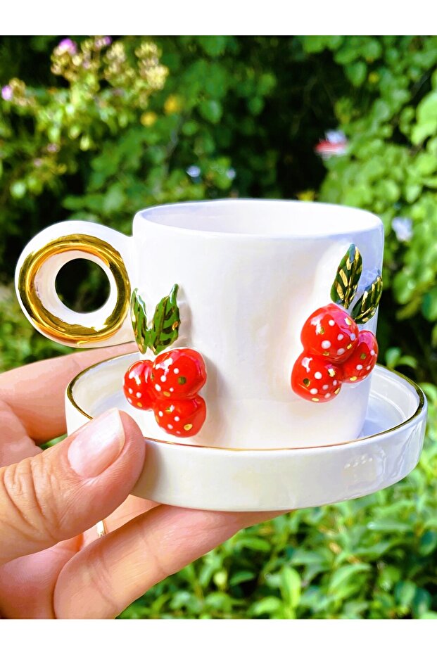 Premium Quality 24 Carat Gold Detailed, Handmade Cup, Christmas Cup, Espresso Cup, Demitasse Cup