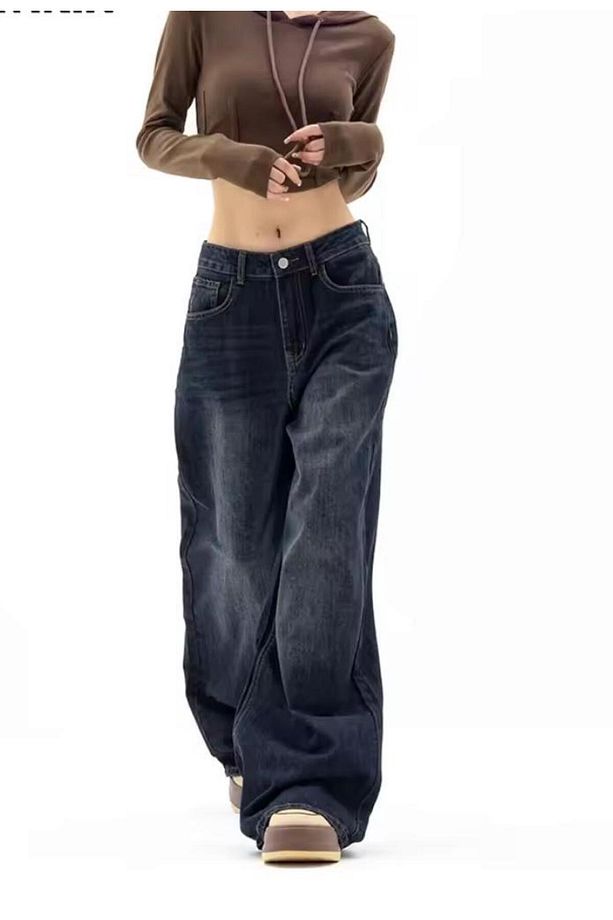 Y2k Retro Unisex Kot Pantolon/stars Jean Pantolon - 2