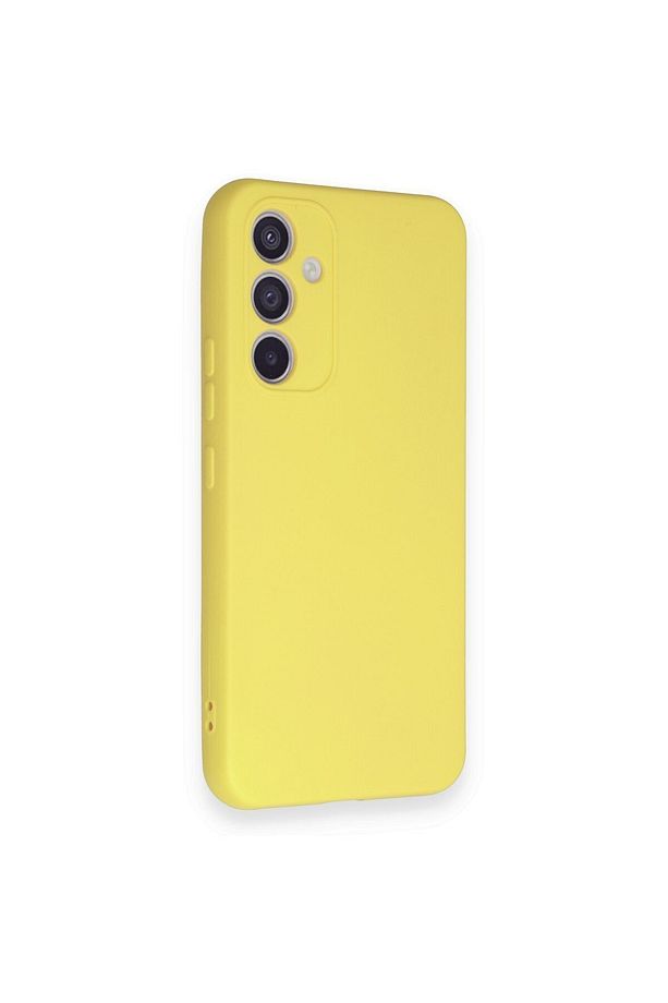 samsung Galaxy A54 5G KILIF | içi kadife Lansman sOft Doku Silikon Kapak v7 | SARI - 2