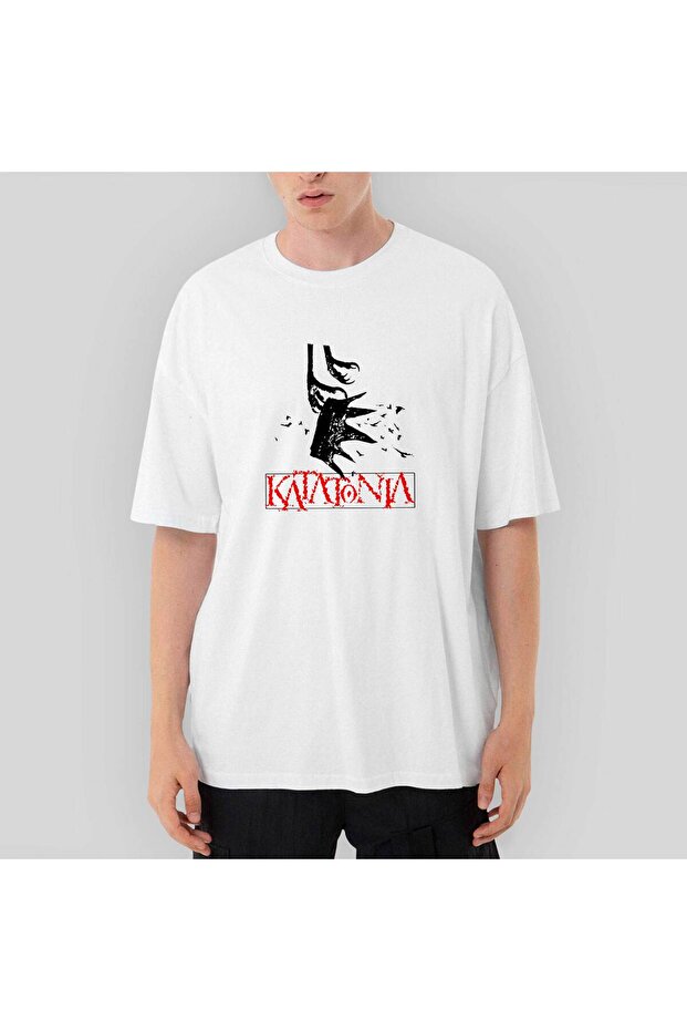 Λευκό μπλουζάκι Katatonia Crown oversized - 1