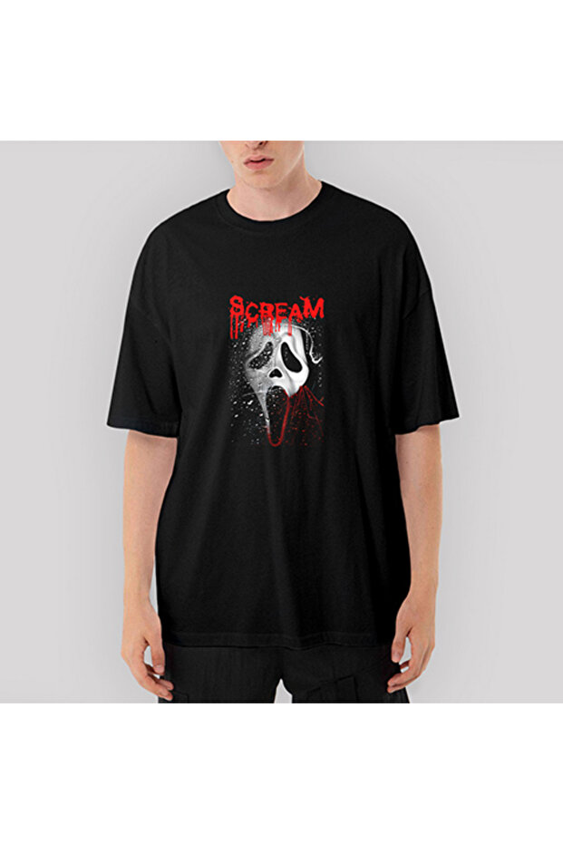 Μαύρο μπλουζάκι Scream Drop oversized - 1