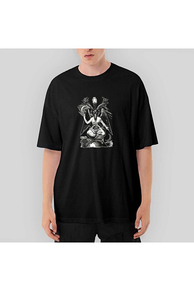 Baphomet Cliphas Levi Del Oversize Black T-Shirt