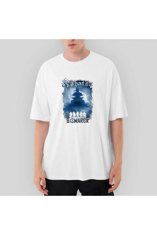 Λευκό μπλουζάκι Sabaton Bismarck oversized - 1
