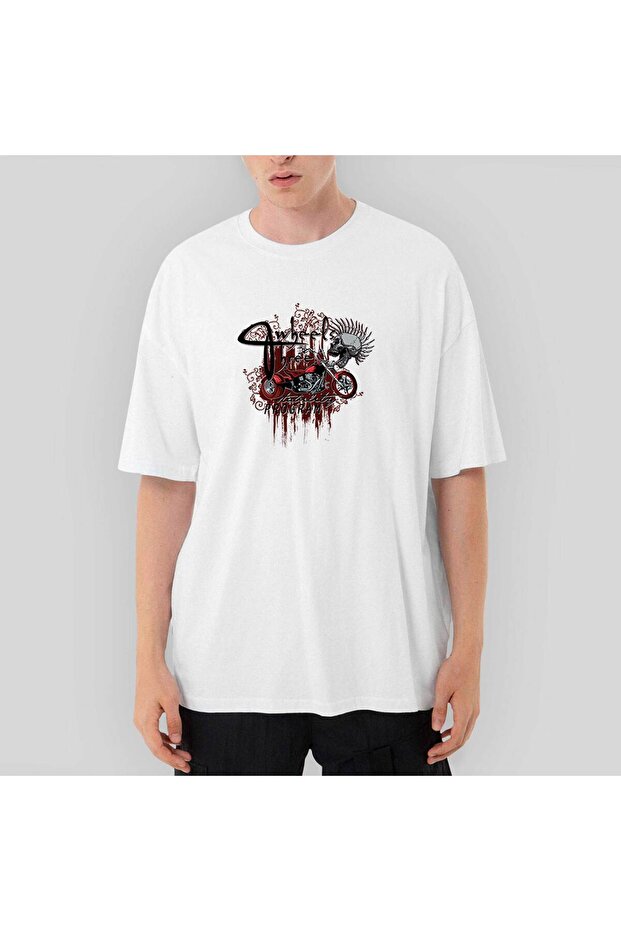 Red Trike Animation Oversize White T-Shirt L