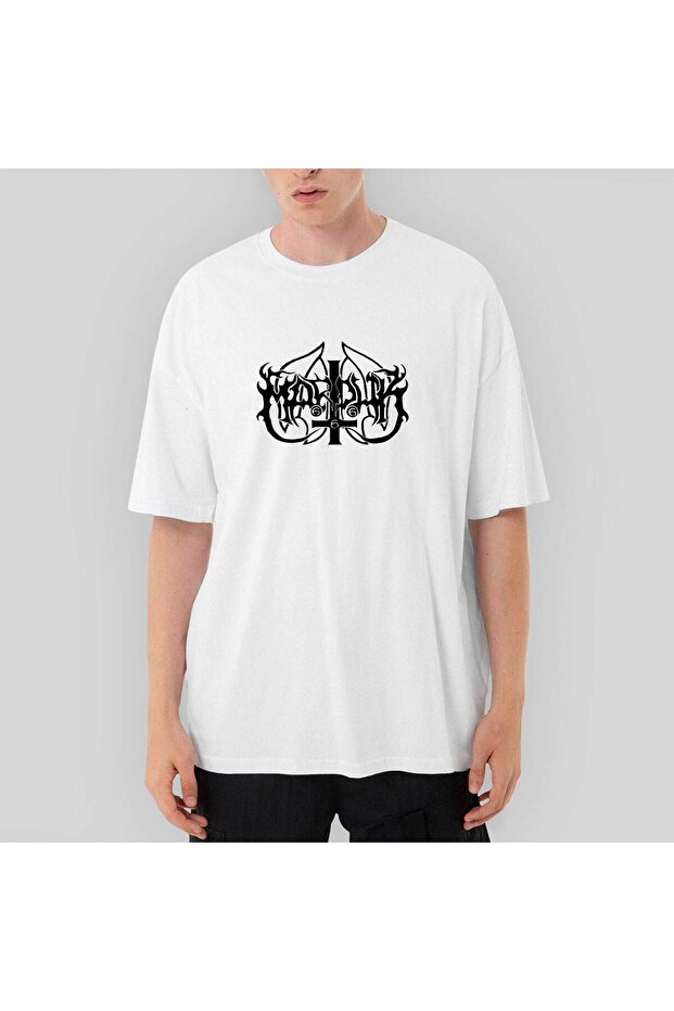 Marduk Logo Oversize White T-Shirt