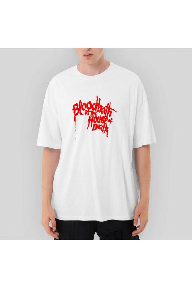 Bloodbath House Death Oversize White T-Shirt