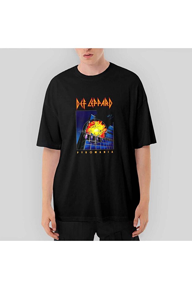Def Leppard Pyromania Oversize Black T-Shirt