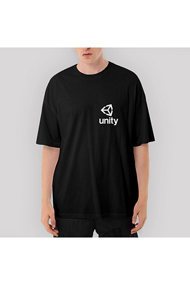 Μαύρο μπλουζάκι με λογότυπο Unity oversized - 1