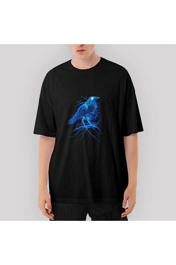Raven Shadow Oversize Black T-Shirt