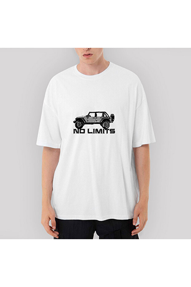 Jeep No Limits Oversize White T-Shirt XL