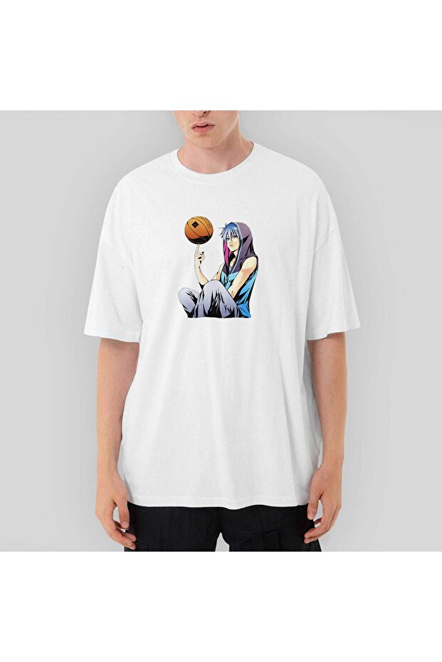 Basketball Blue Player Anime Oversize White T-Shirt