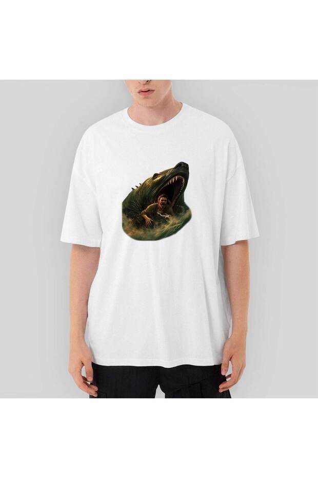 Λευκό μπλουζάκι Dangerous Waters oversized - 1