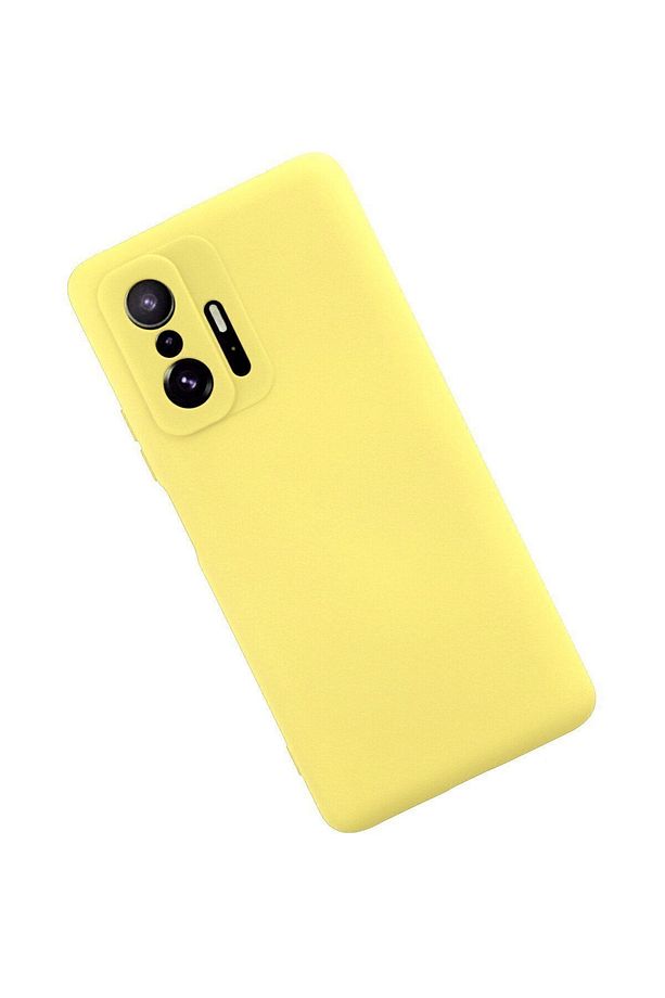 xiaomi Mi 11T PRO KILIF | içi kadife Lansman sOft Doku Silikon Kapak v7 | SARI - 2