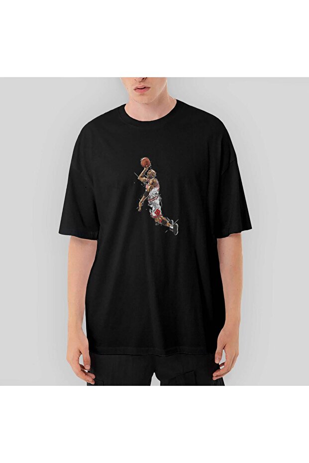 Micheal Jrdn Attempt Oversize Black T-Shirt