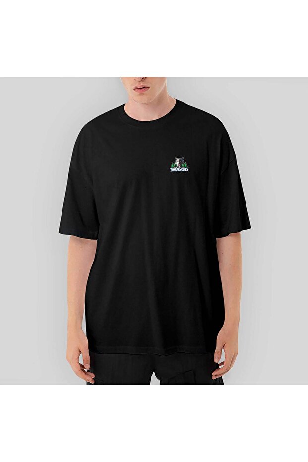 Μαύρο μπλουζάκι με λογότυπο Timberwolves oversized - 1