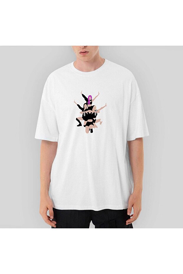 Blackpink Digital Simple Oversize White T-Shirt S