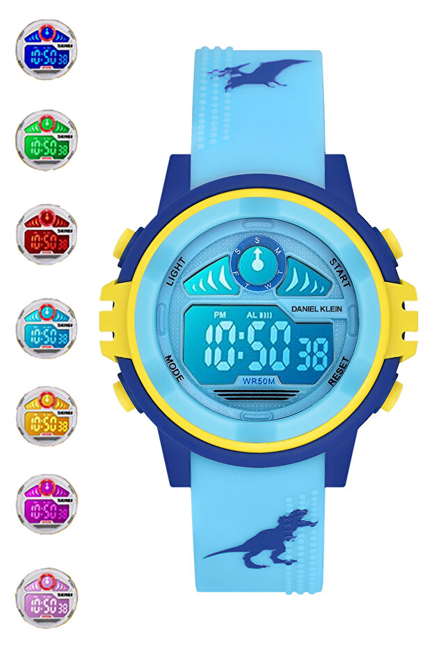 Daniel Klein - Children's Wristwatch with Alarm and Stopwatch, 7 Different Lights for Ages 5-10