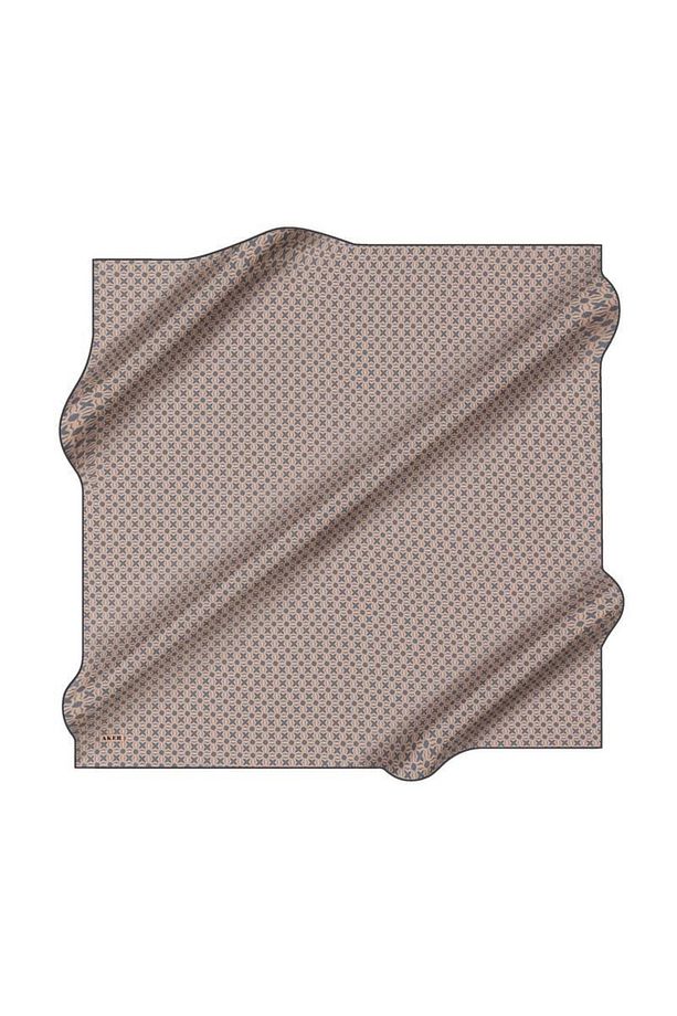 İpek Eşarp - 8921713-923 Bej Mavi Twill - 2