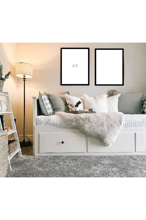 طقم إطار صورة مقاس A4 - 21 × 30 سم - 4 قطع - أسود