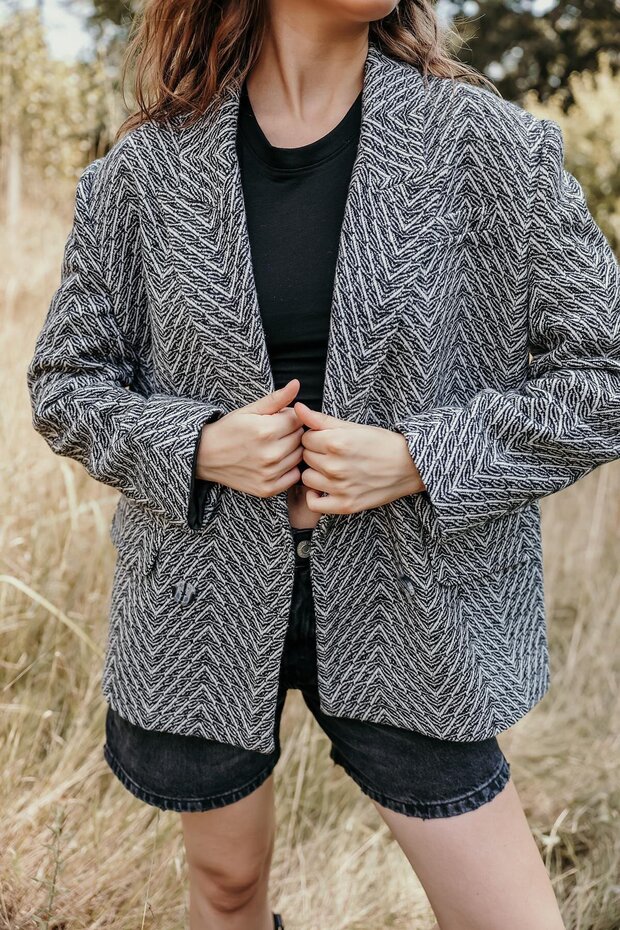 Jakarlı Blazer Ceket - 5
