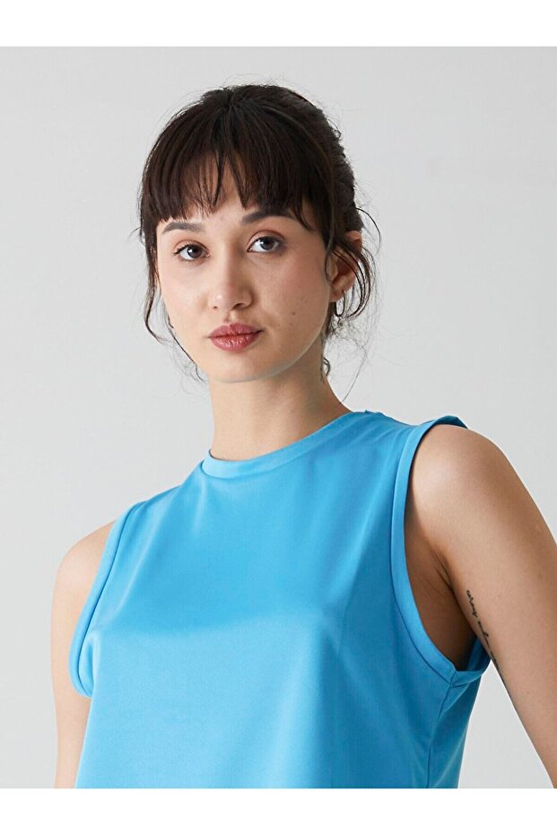 Crew Neck Blue Undershirt - 5