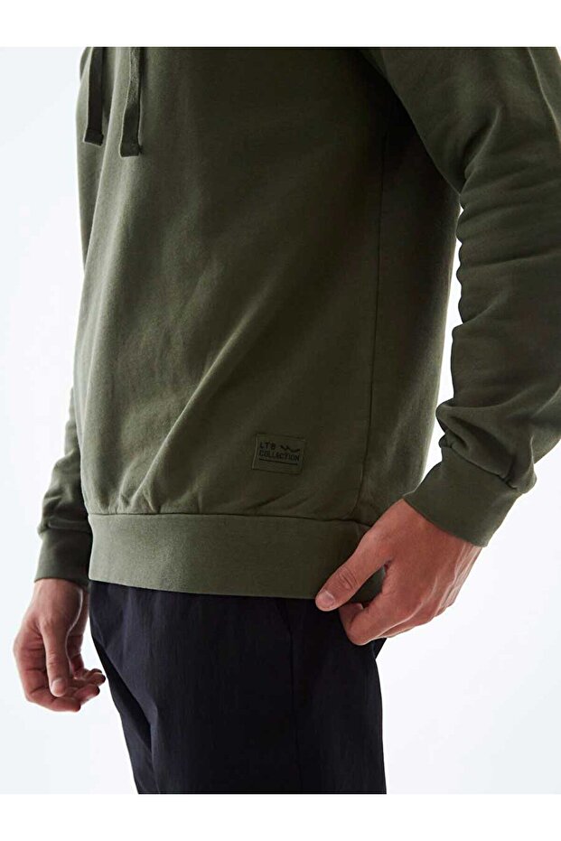 Kapüşonlu Yeşil Sweatshırt - 5