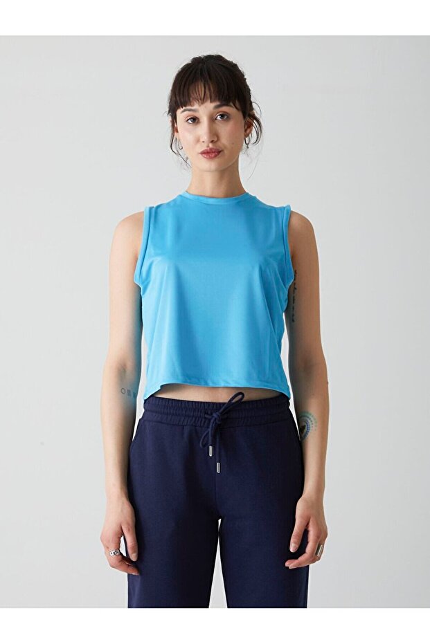 Crew Neck Blue Undershirt - 2