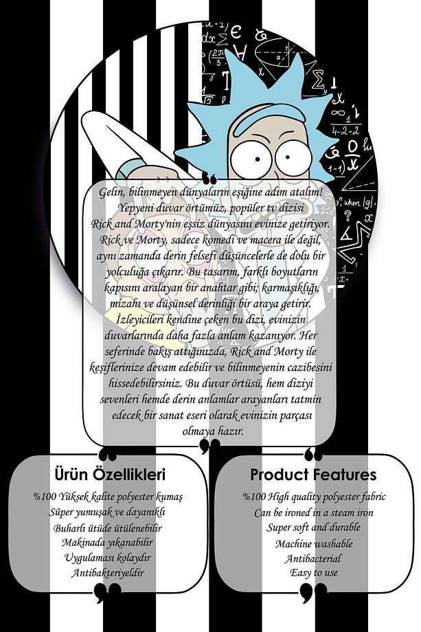 Paralel Dünyaların Kapısını Aralayın: Rick and Morty Duvar Örtüsü Duvar Halısı Tapestry - 3