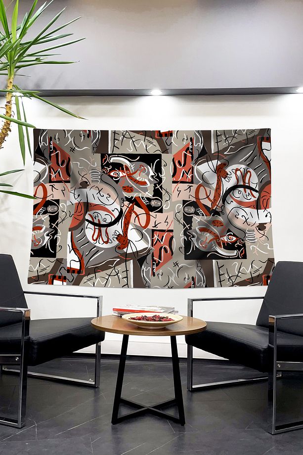 Modern Tasarım Duvar Örtüsü Duvar Halısı Tapestry - 1