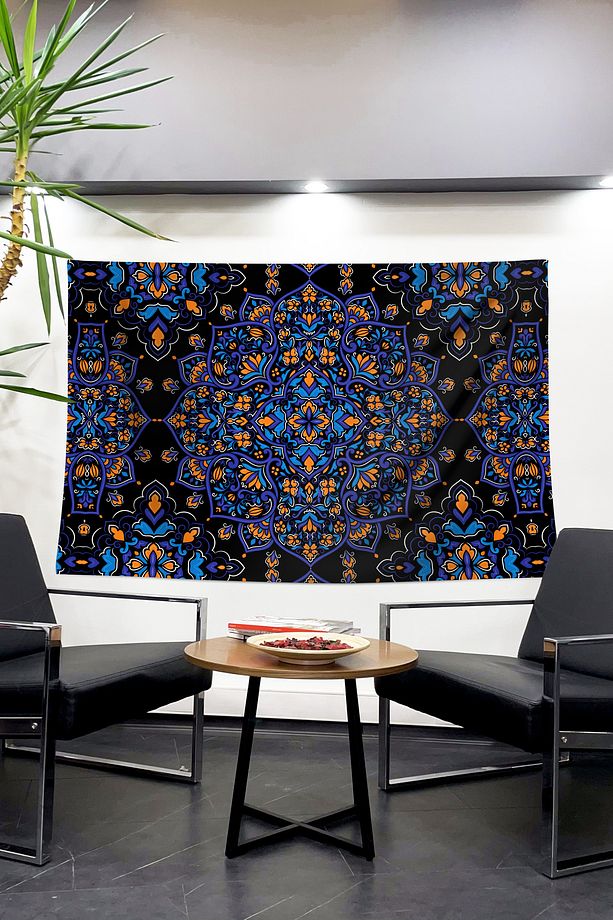 Harmoni ve Derin Anlamların Dansı: Mandala Desenli Duvar Örtüsü Duvar Halısı Tapestry - 1