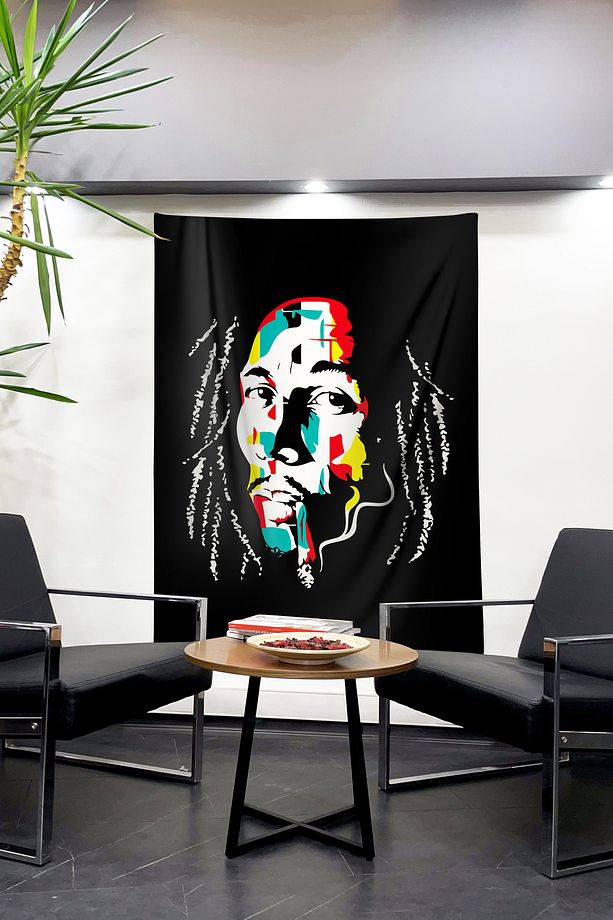 İkonik Ruh, Evinizdeki Duvarlarda: Bob Marley Portre Duvar Örtüsü Duvar Halısı Tapestry - 1