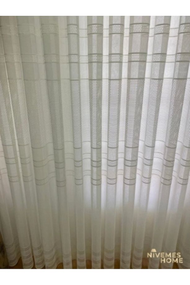 Nivemeshome Orta Kemerli Fileli Örme 1/3 Sık Pile Tül Perde Apm - 4