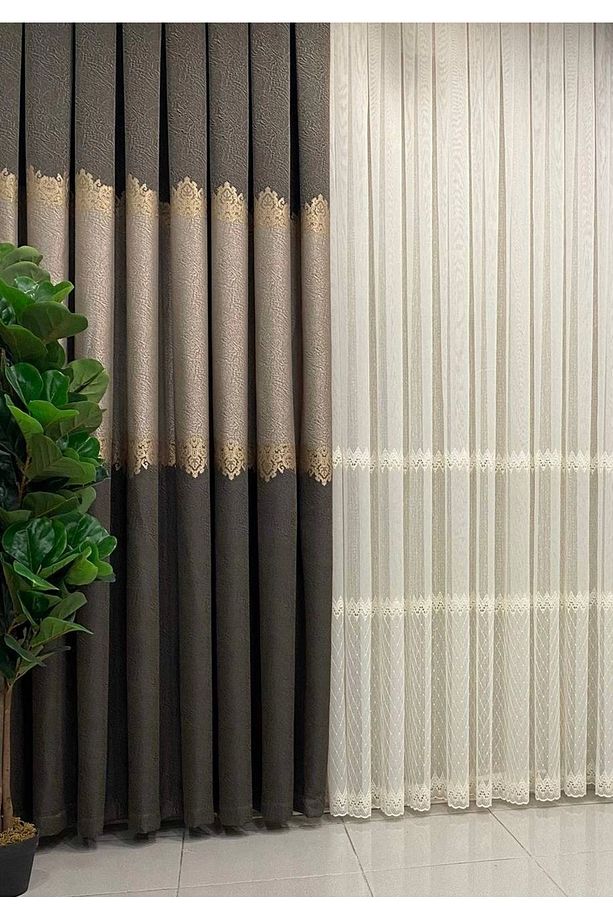Nivemeshome Divina Zigzag Işlemeli Krem 1/3 Sık Pile Tül Perde Apm - 6