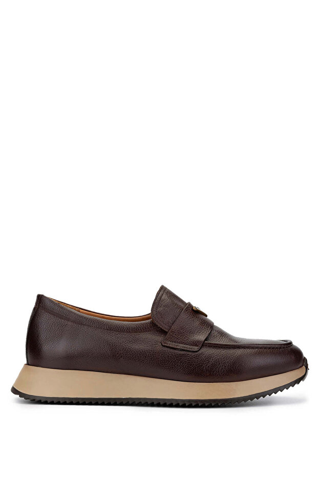 Men's Genuine Leather Brown Loafer Shoes